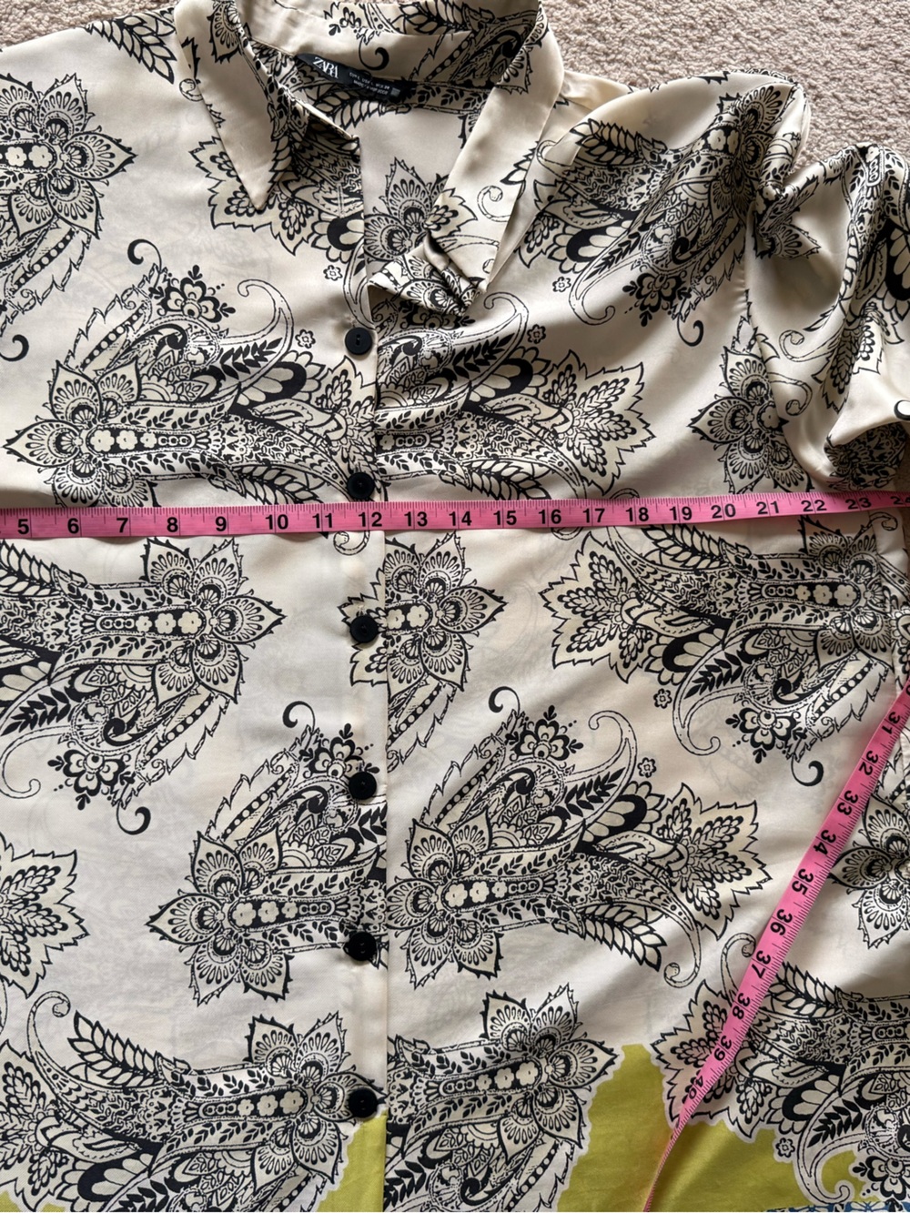 Zara Cream Tunic with Black Paisley Print - Picture 8 of 13
